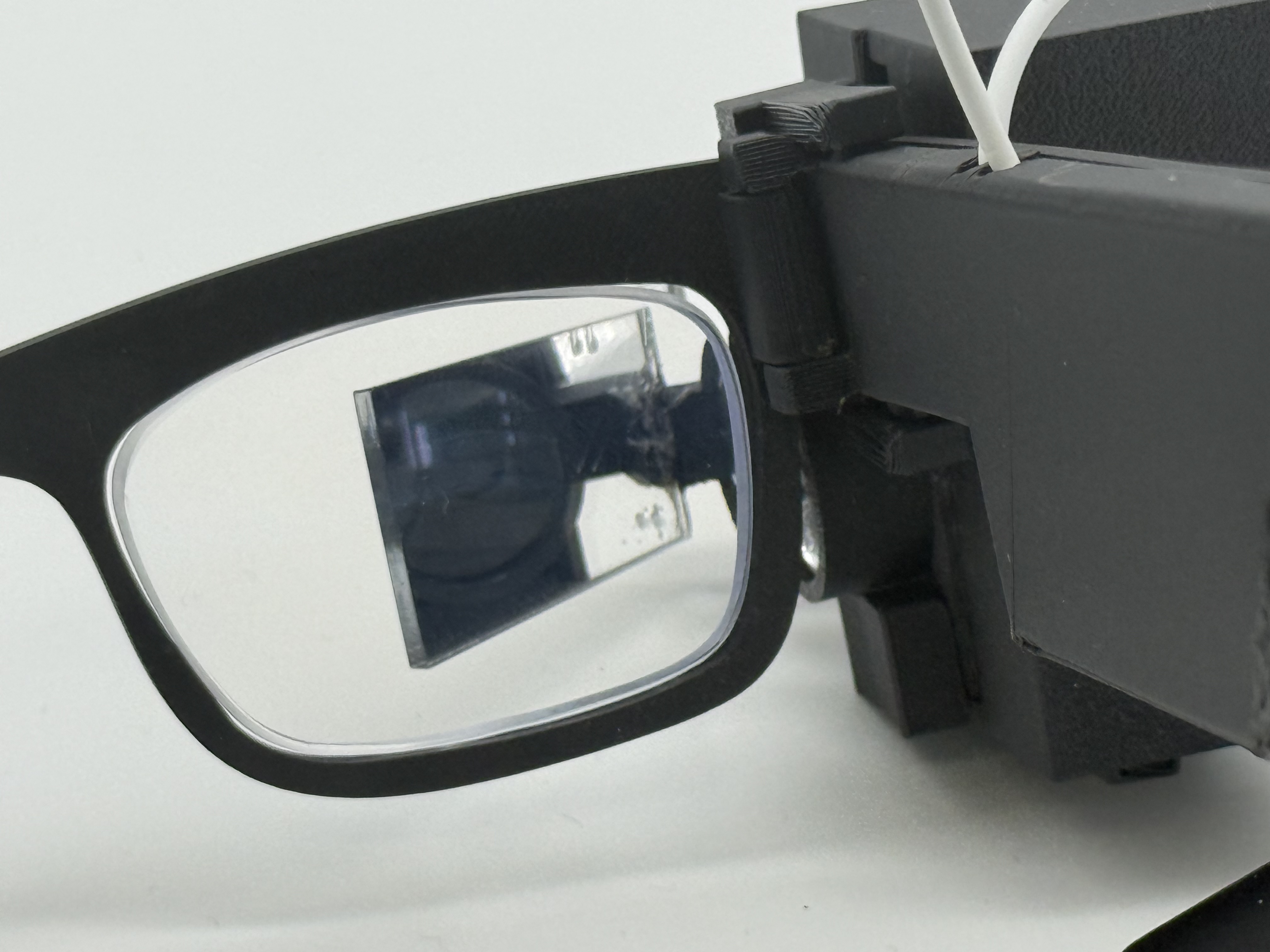 The display through the lens on the refined build