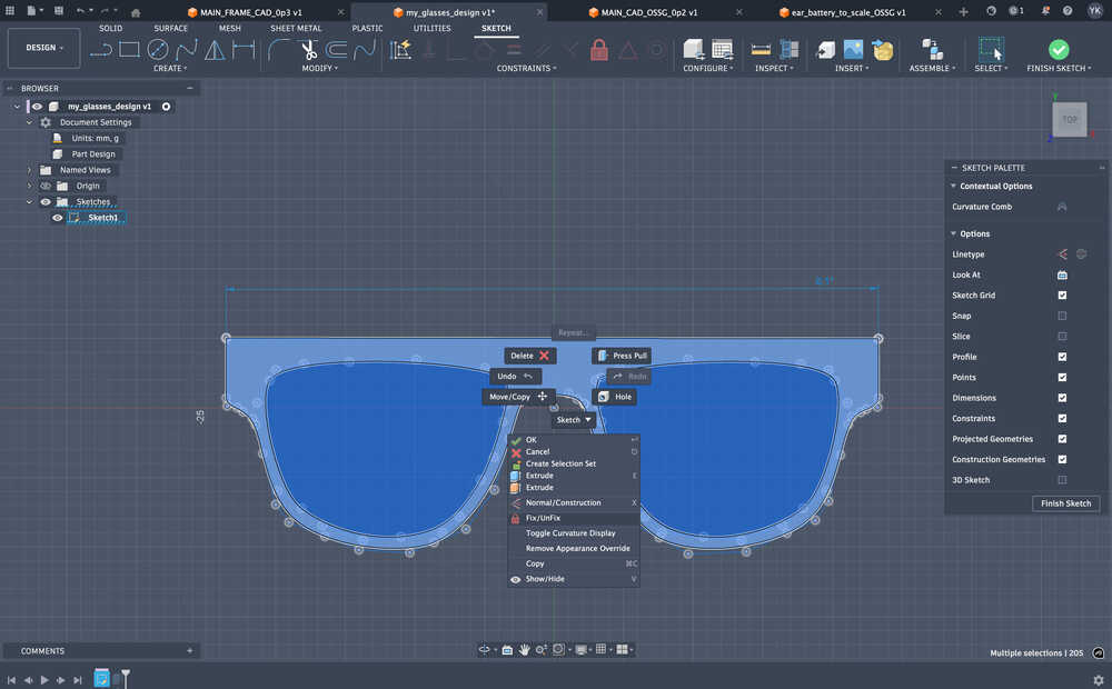 Greyed out constraints issue