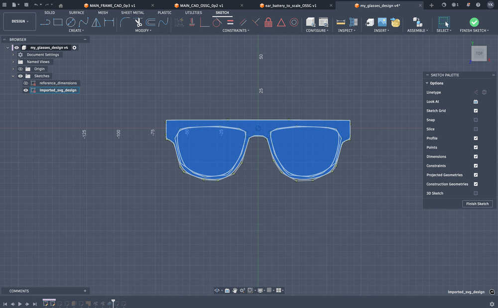 Step 2: Imported SVG logo as reference