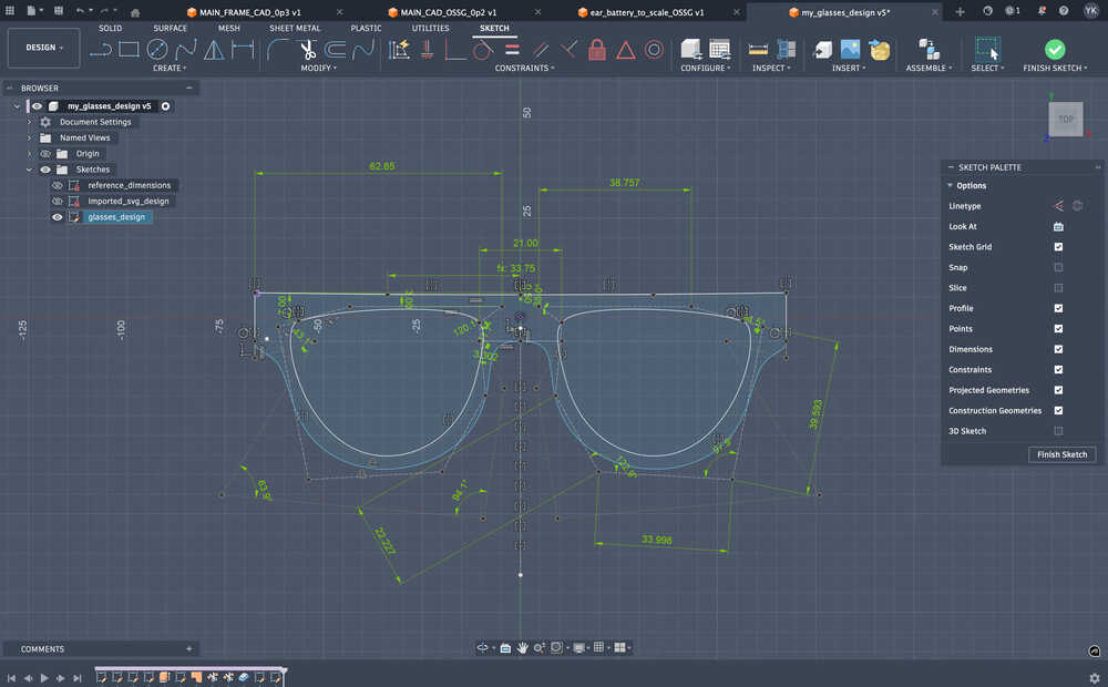 Step 3: Traced design with constraints