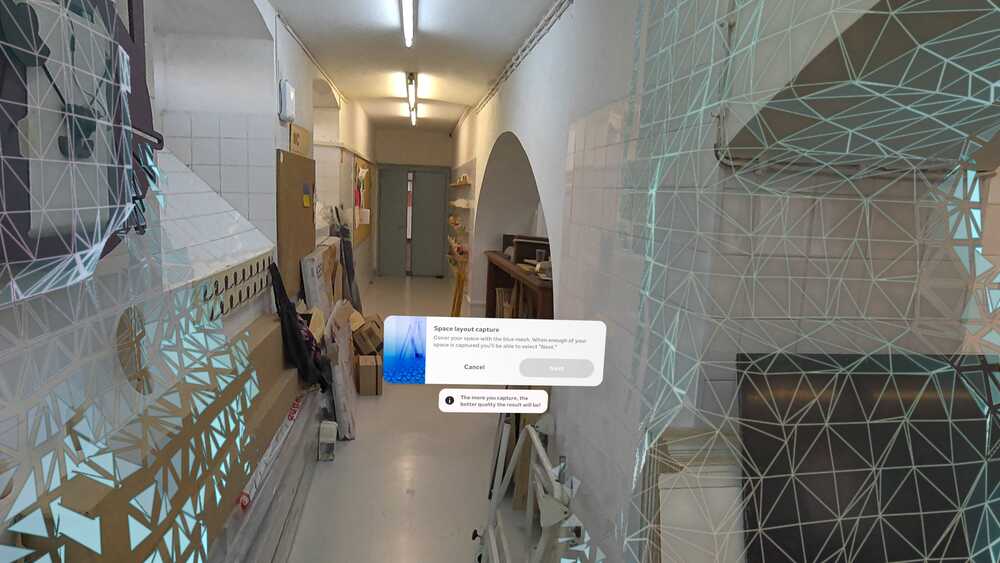 Scanning the FabLab with Meta Quest - view 1