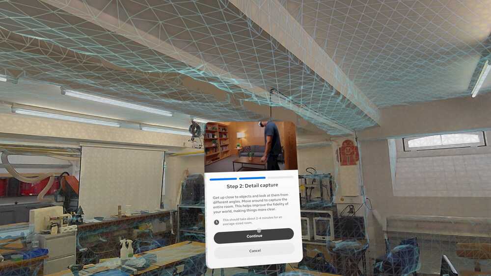 Scanning the FabLab with Meta Quest - view 2