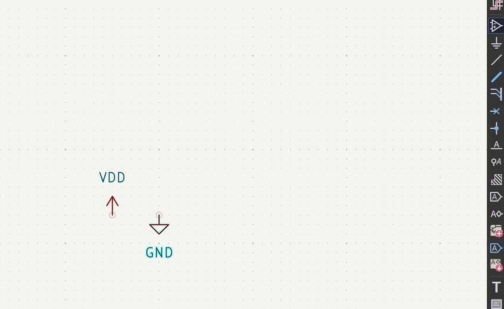 VDD and GND power symbols