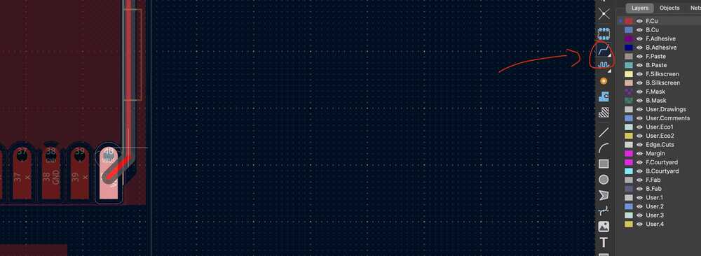 PCB editor with routing and layers