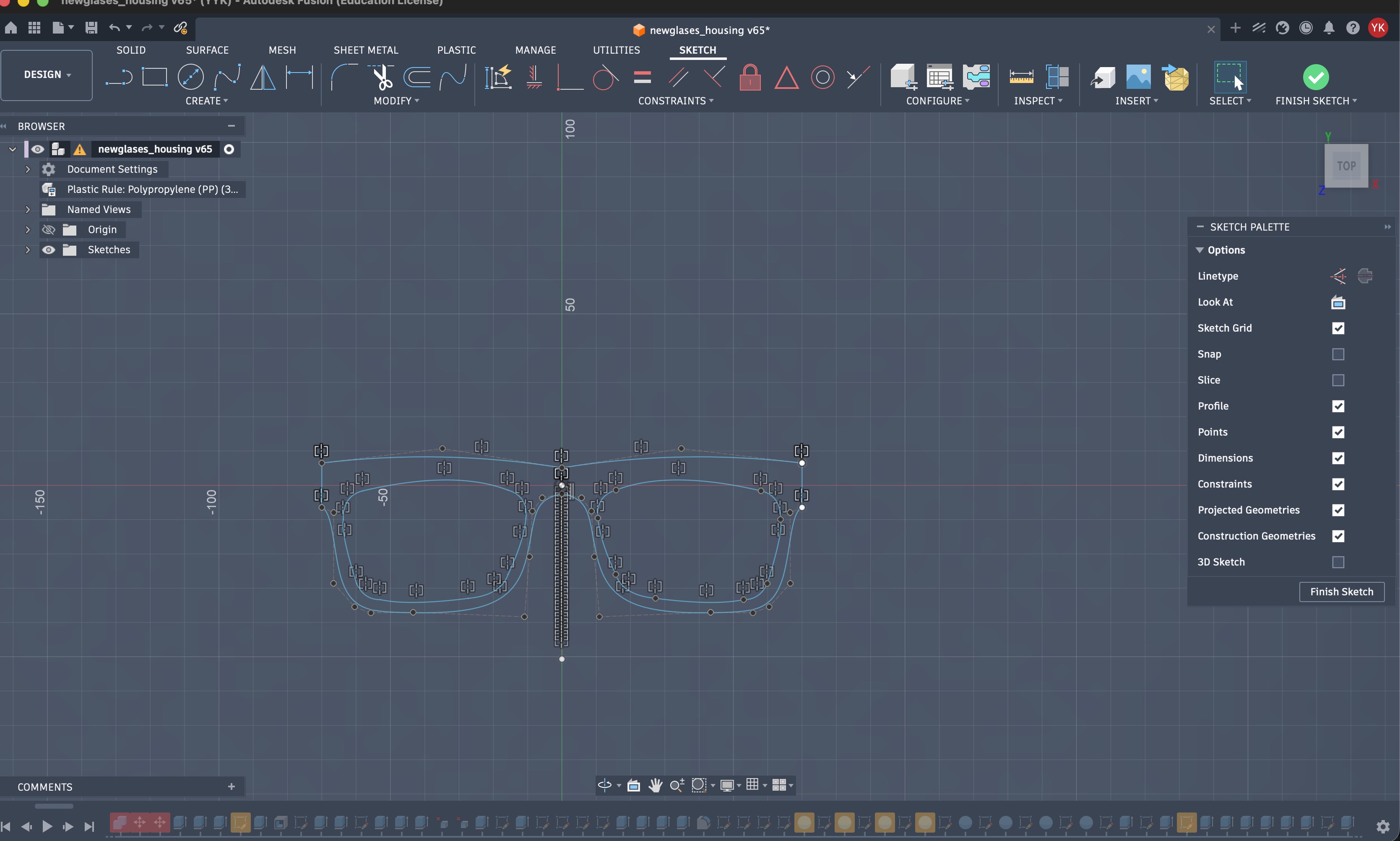 Fusion 360 glasses frame design