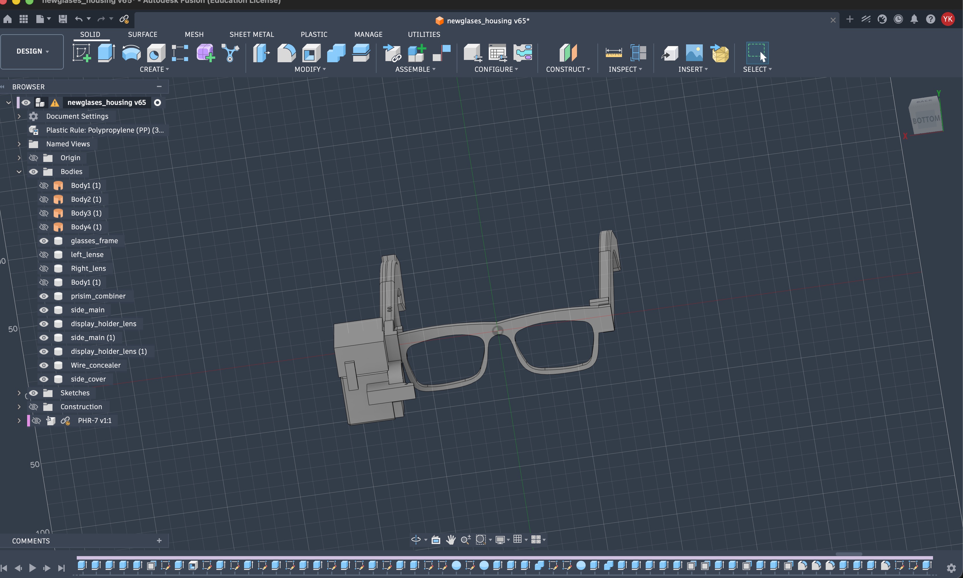 Assembled NeuroAR glasses with side display