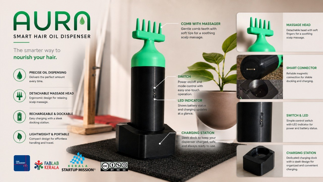 Aura Smart Hair Oil Dispenser presentation