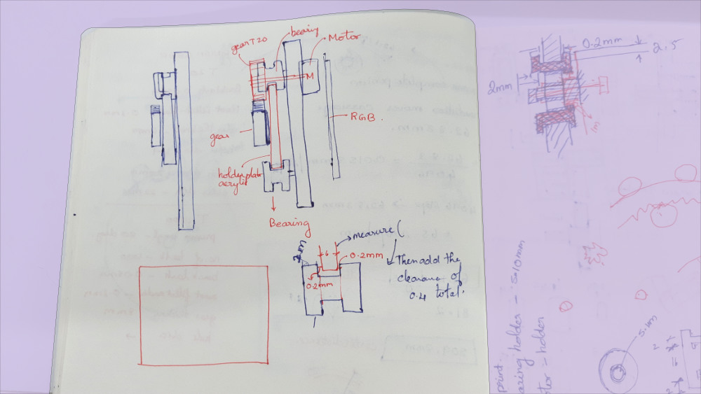 Early concepts for the mechanical components and slider arrangement.