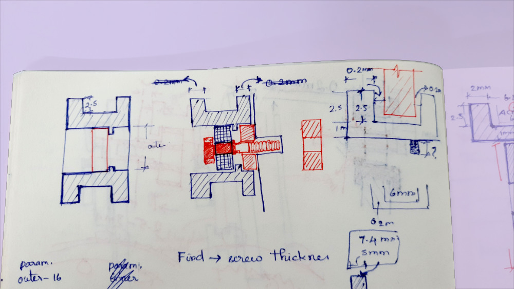 Bearing holder design with screw fixing details.