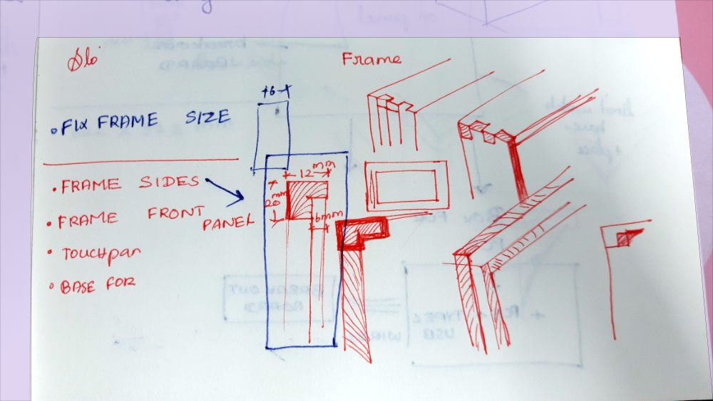 Finger joint exploration for the rubberwood frame structure.
