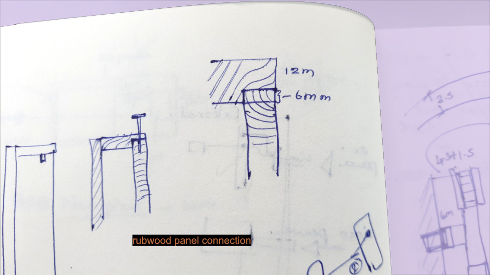 Rubberwood frame assembly and base structure concept.