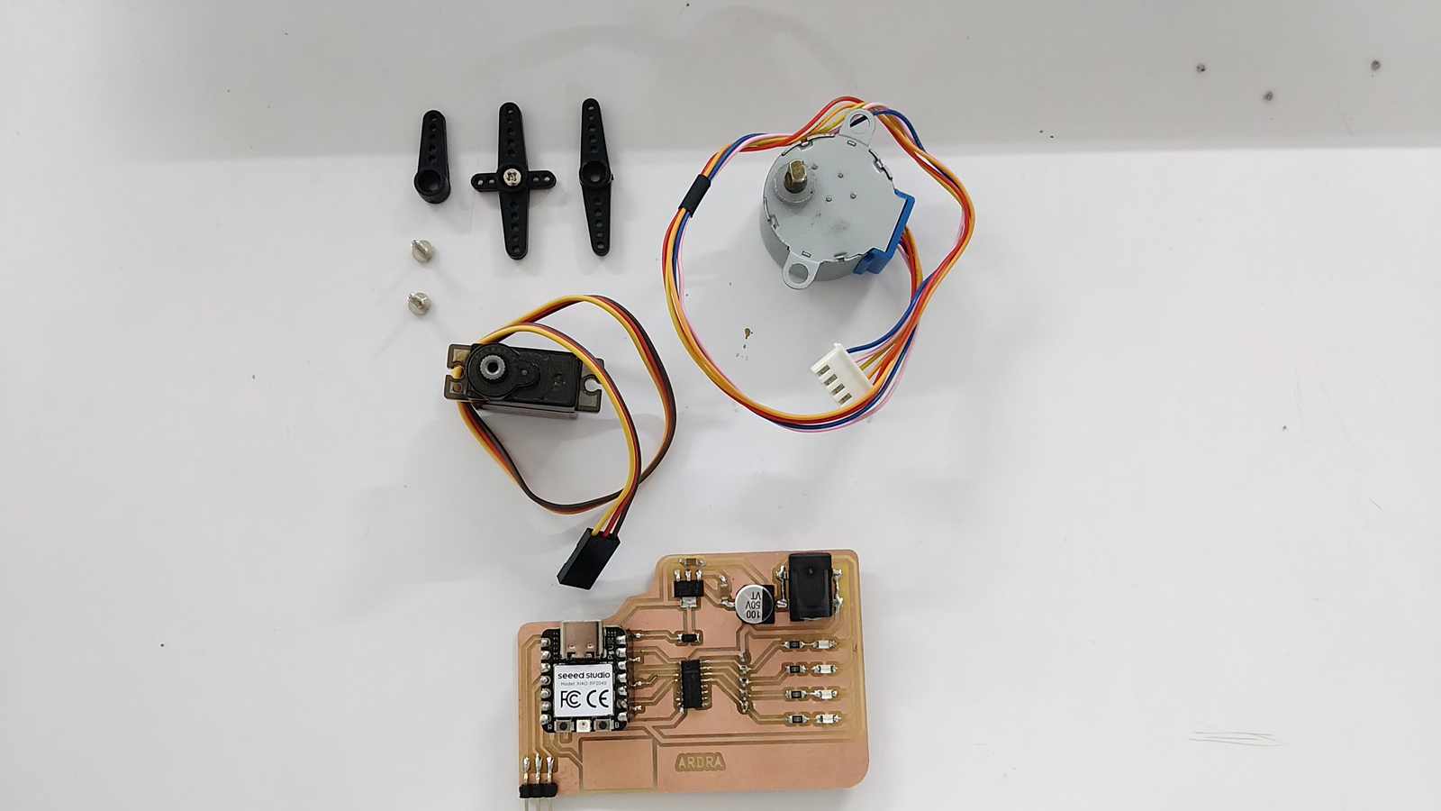 PCB board and the electronic components that will be used for assembly