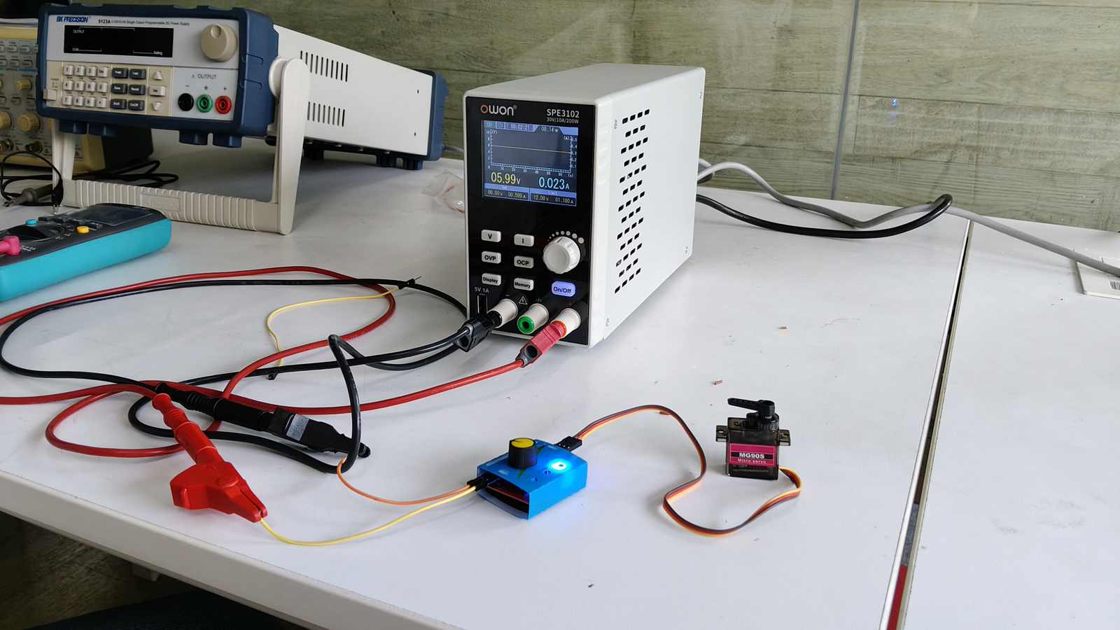 Power consumption testing setup for the board