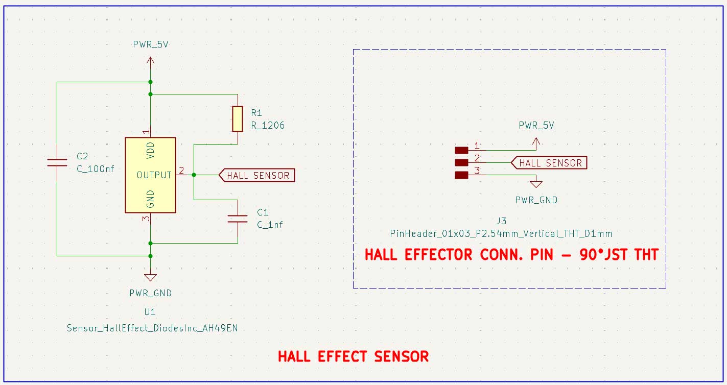 Hall effect sensor breakout board schematic