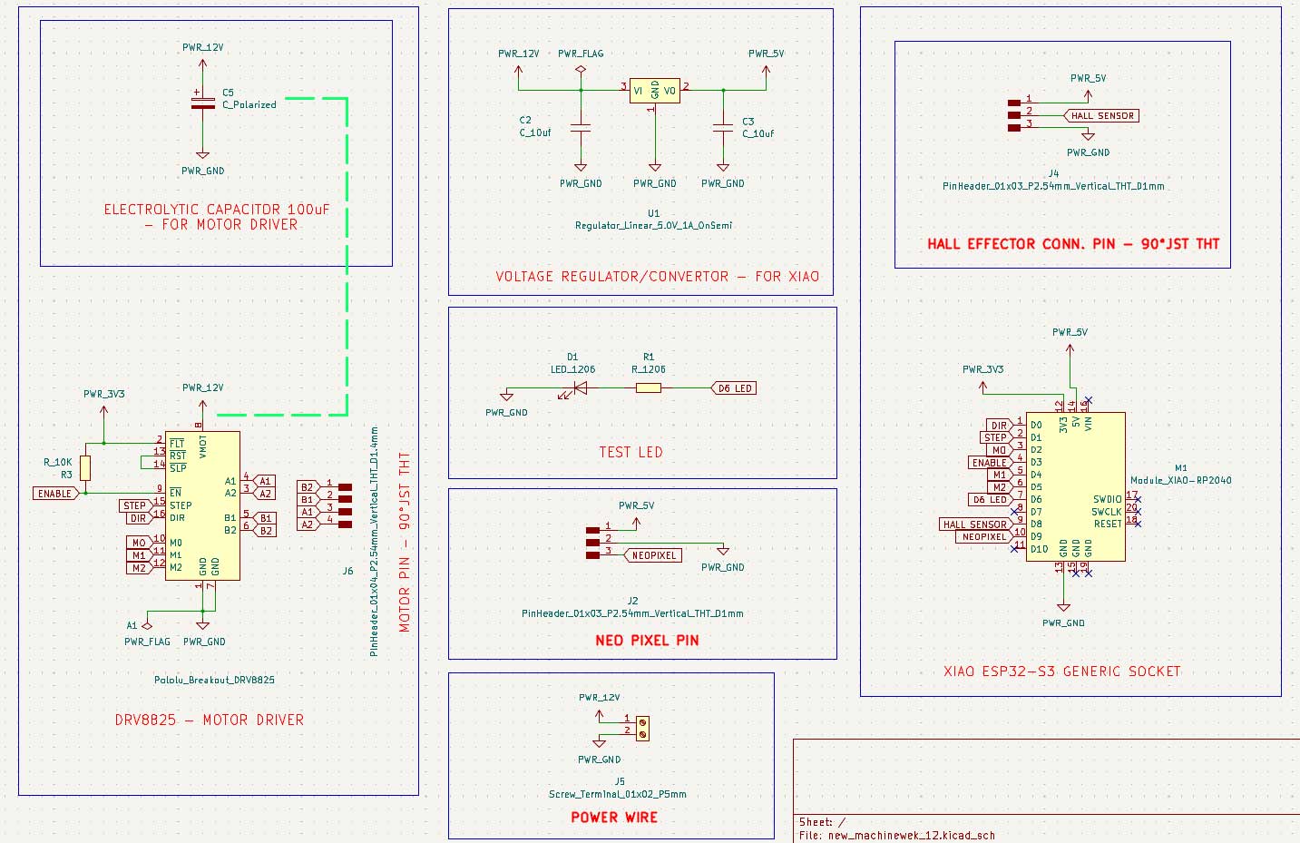 The whole schematic diagram. The green dashed line is just to denote where the capacitor would be connected.