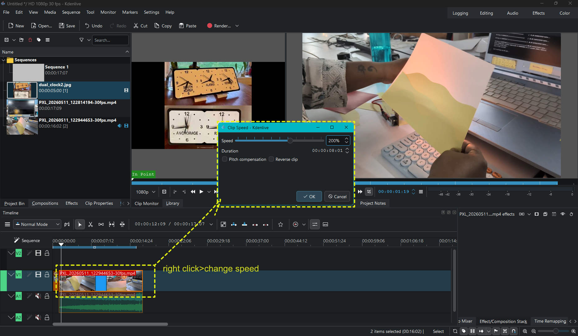 Another dialogue box with the speed slider appears. Adjust the speed or enter the value. Click okay