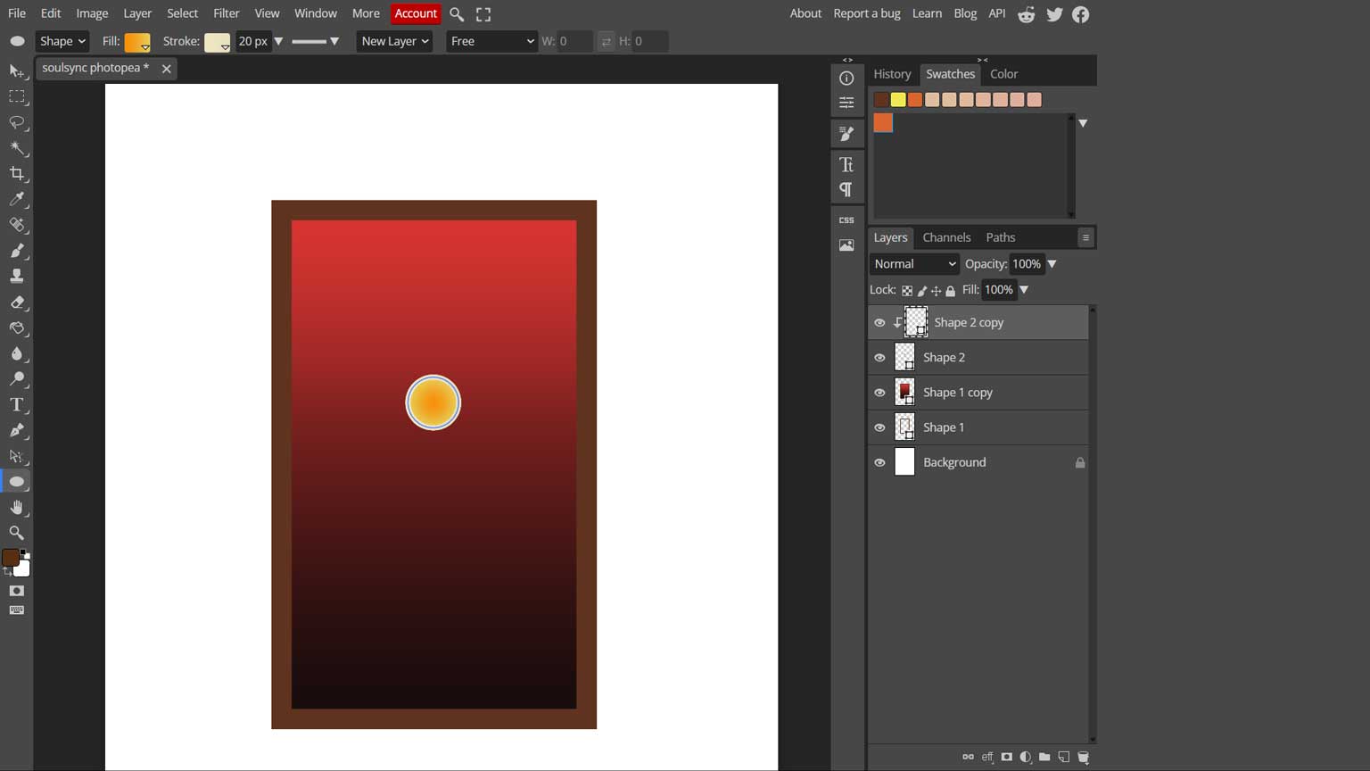 the frame drawnin photpea