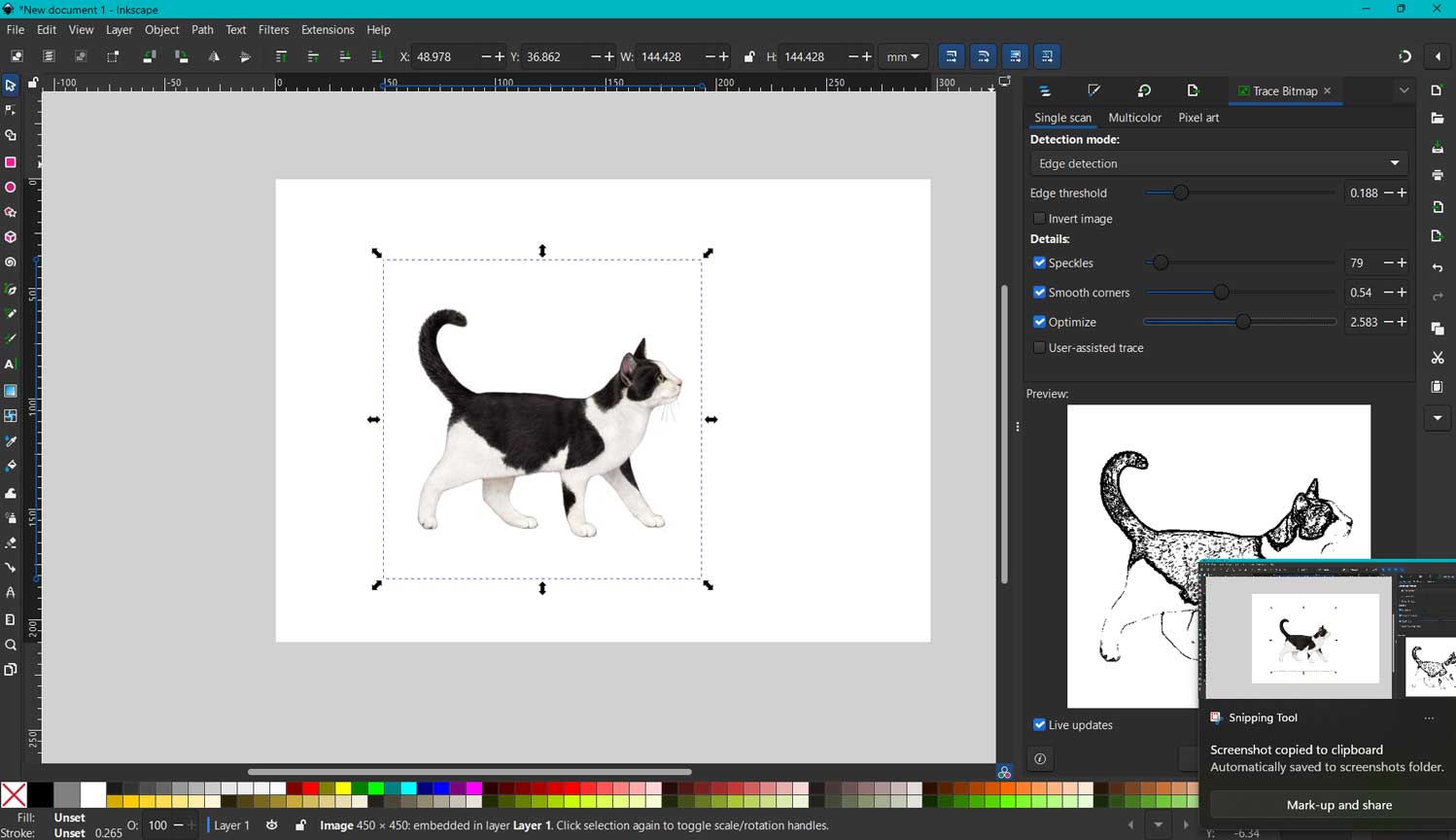 Layout of Inkscape