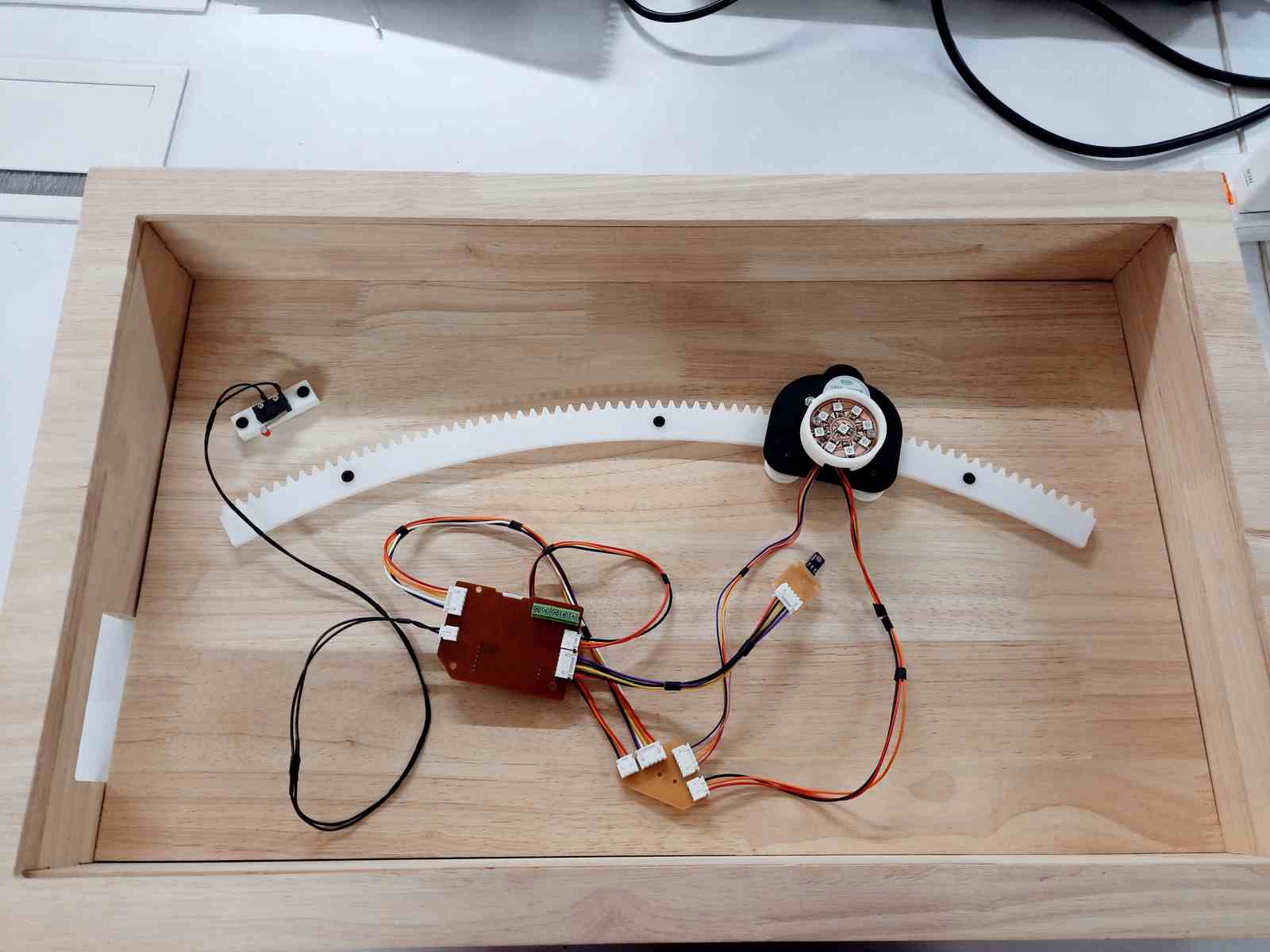 The assembled product with the limit switch installed and integrated into the mechanism.