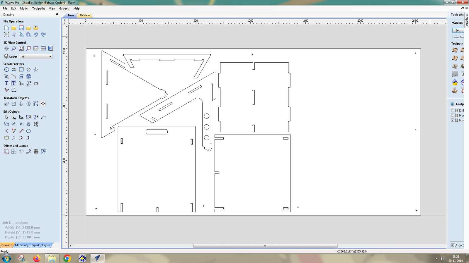 The last toolpath operation is cutting out the outline.