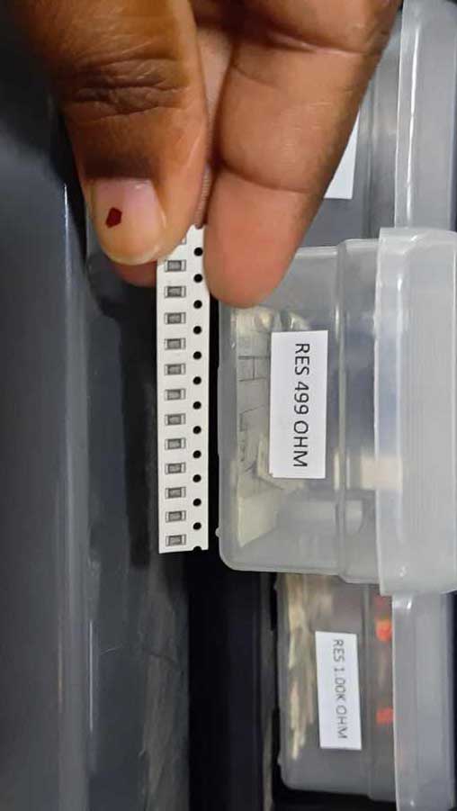 Collecting components from labeled inventory storage