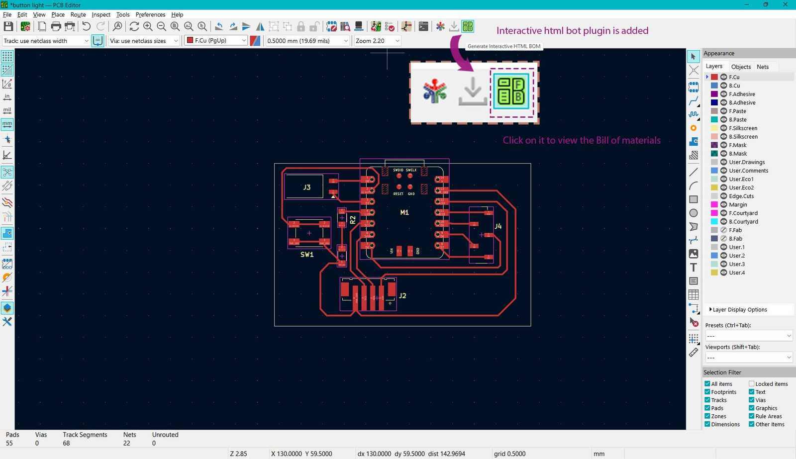 Open the plugin from PCB Editor and click Generate BOM in the dialog box