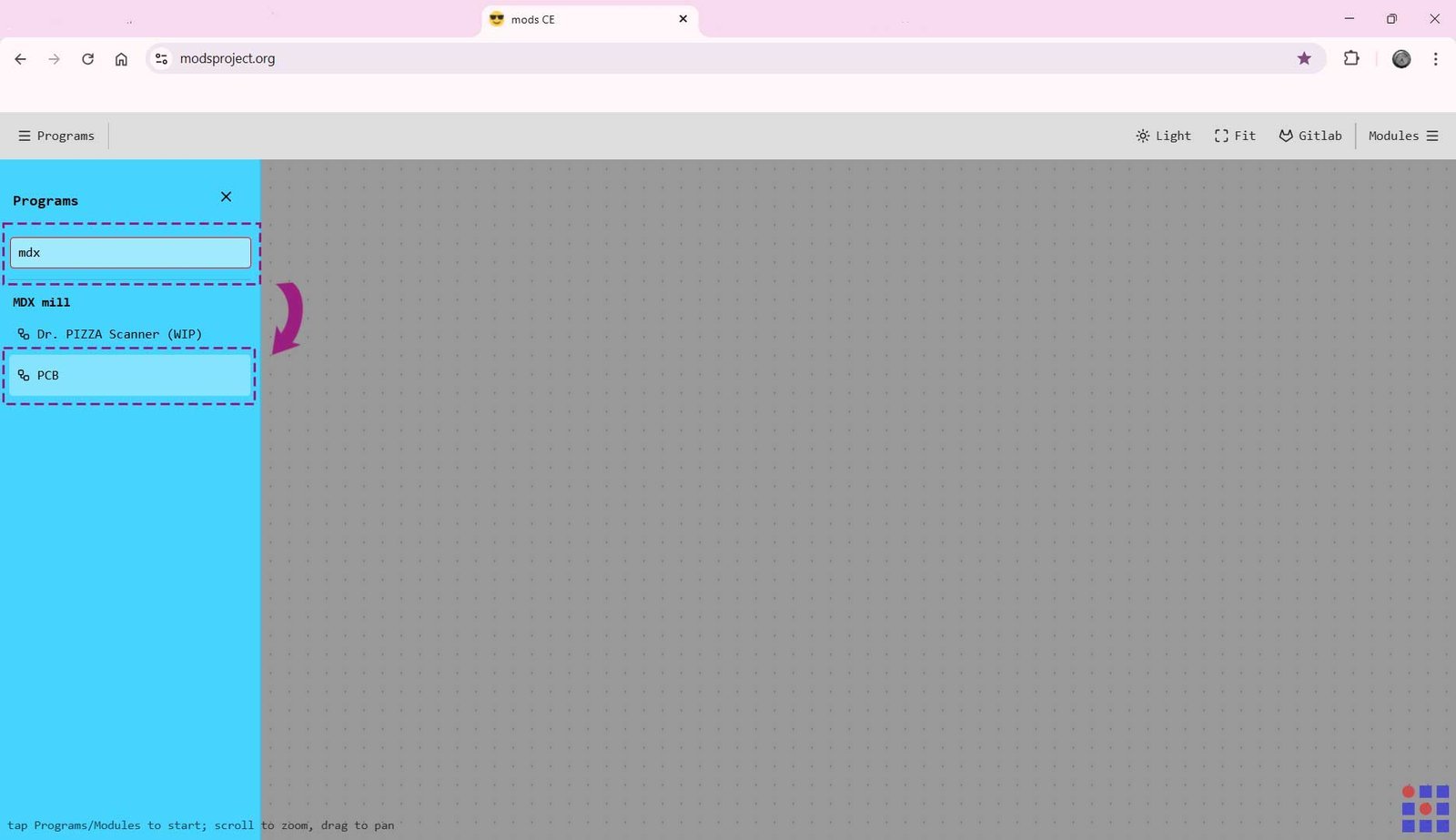 Open Mods and prepare to upload the PNG file