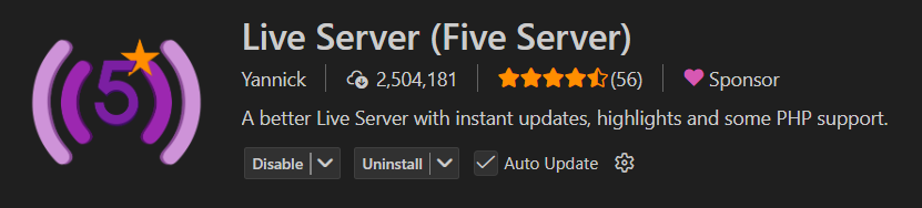 Live Server Installation