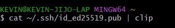 Creating the SSH key pair in Git Bash
