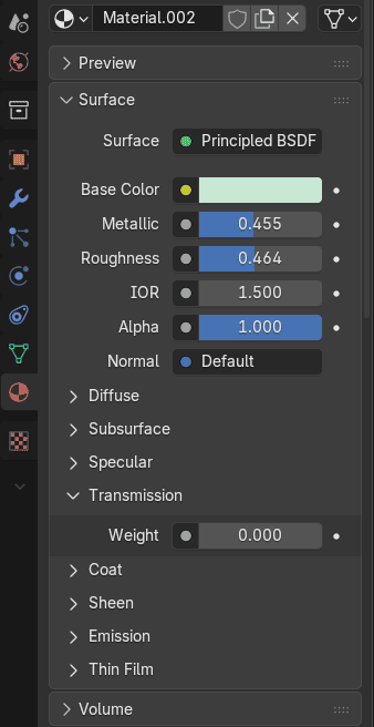 Object with material applied