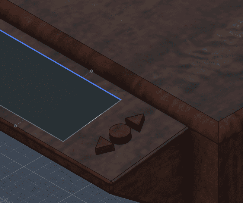 Button completed in mahogany