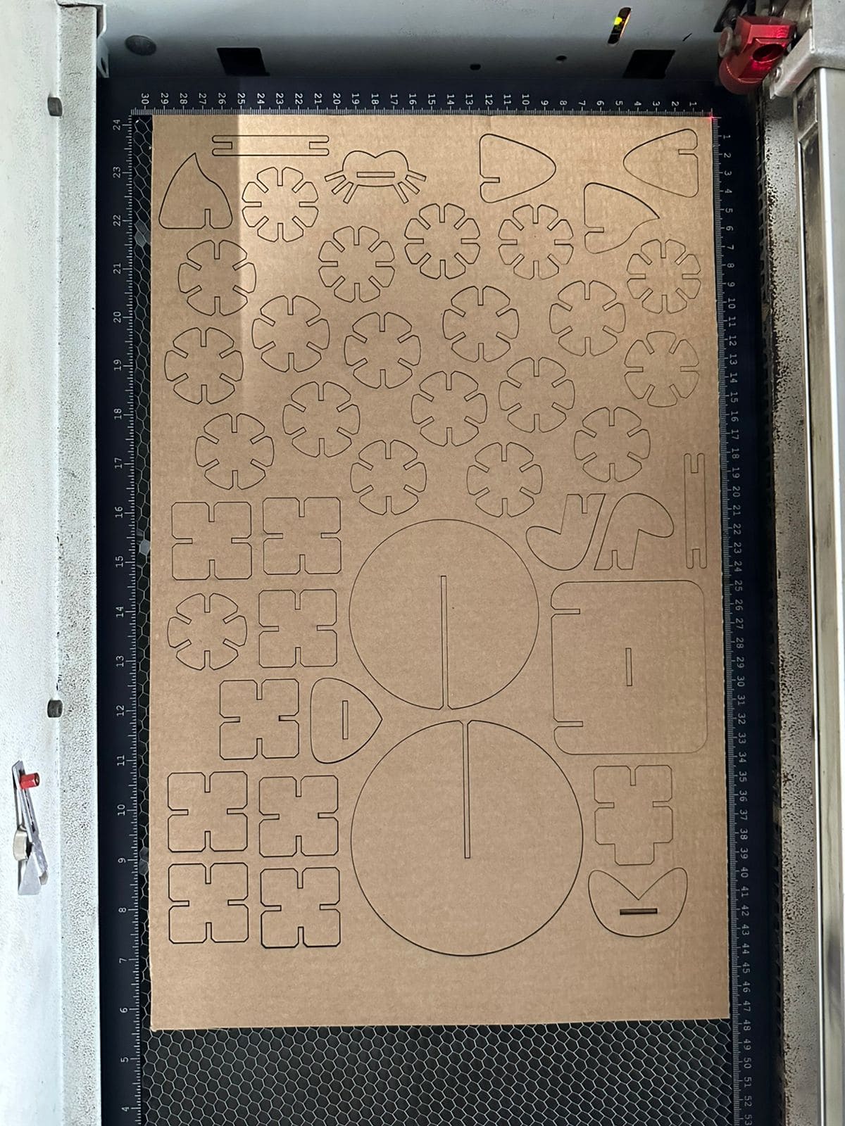 Final laser cut cardboard parts