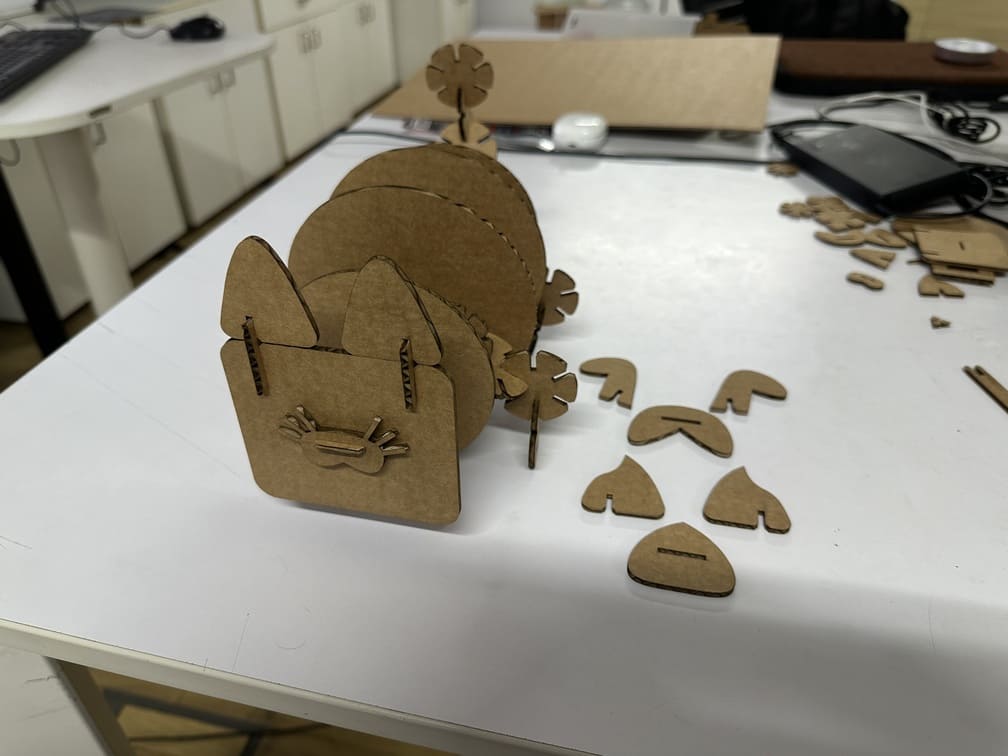 Fully assembled cardboard animal model
