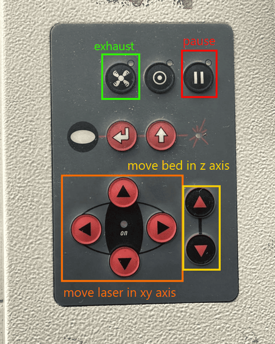 trotec laser Cutter Controls