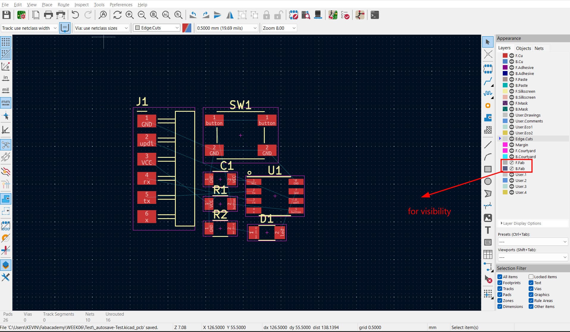 PCB editor layout