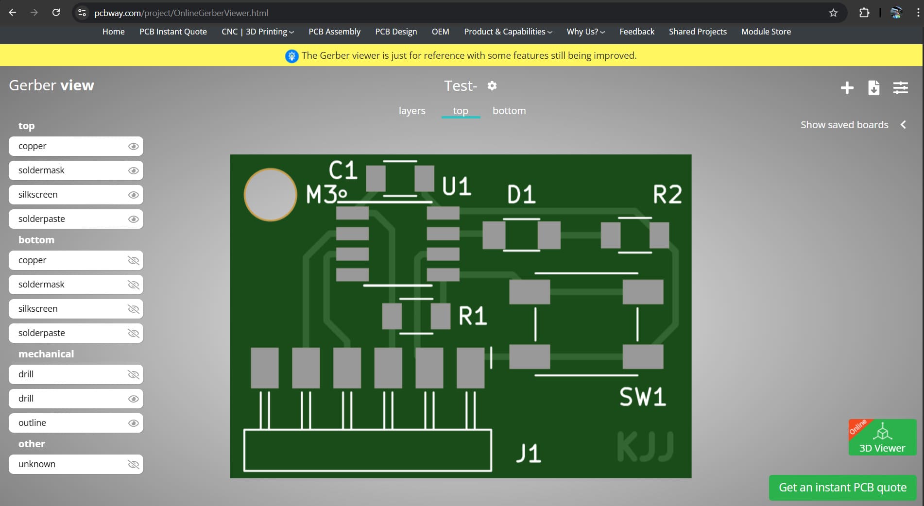 PCBWay Gerber preview