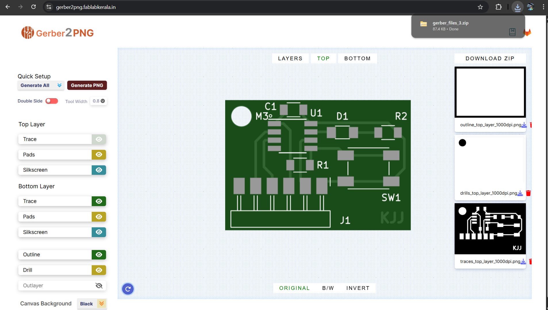 In-house PCB milling trace generator