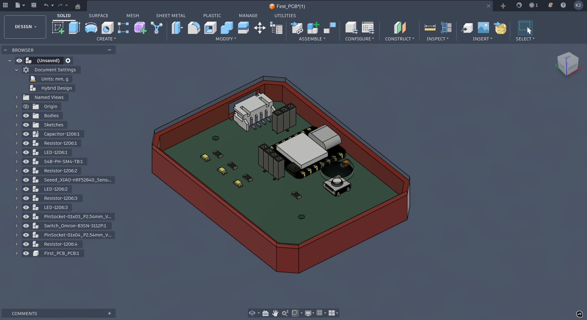 PCB case design in Fusion 360