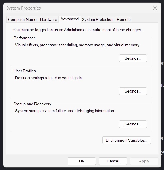 PATH environment variable fix screenshot