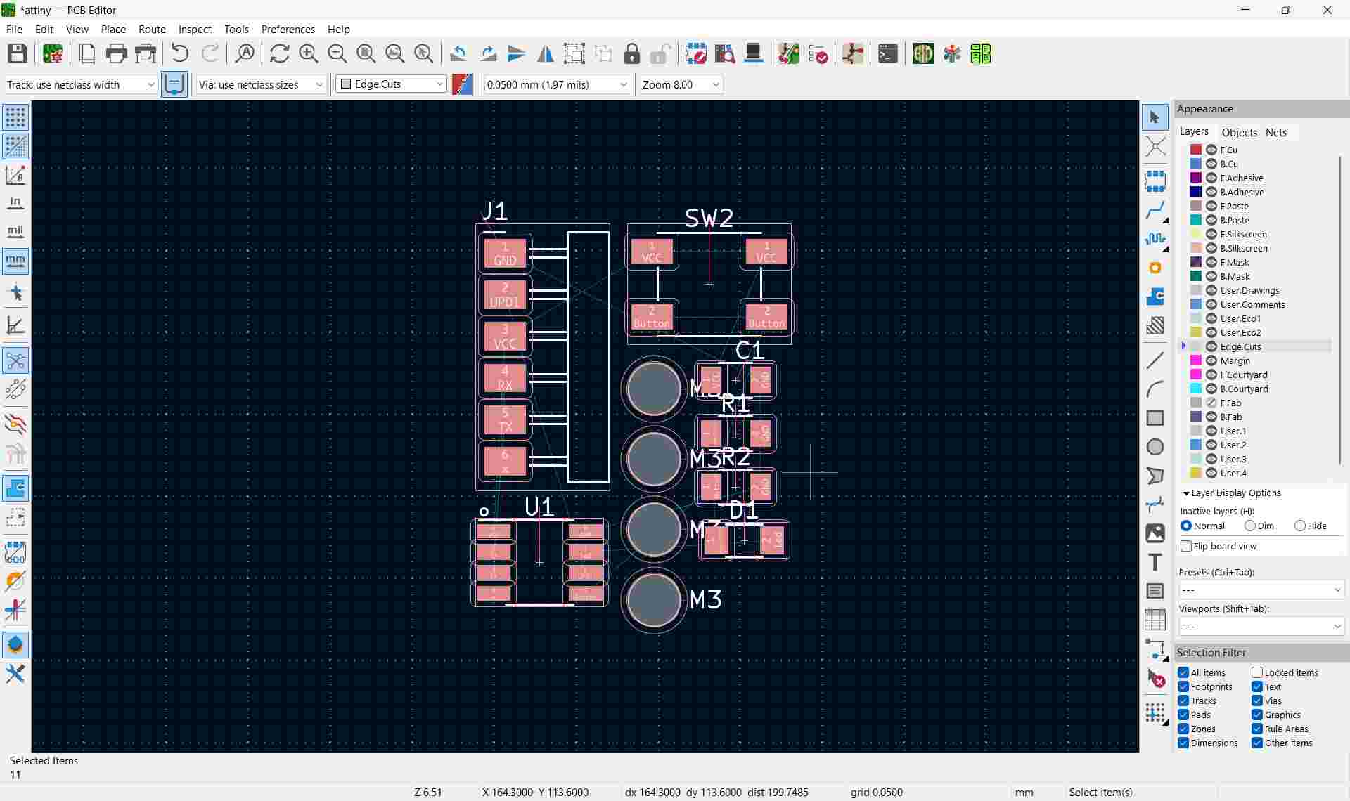 KiCad PCB Editor