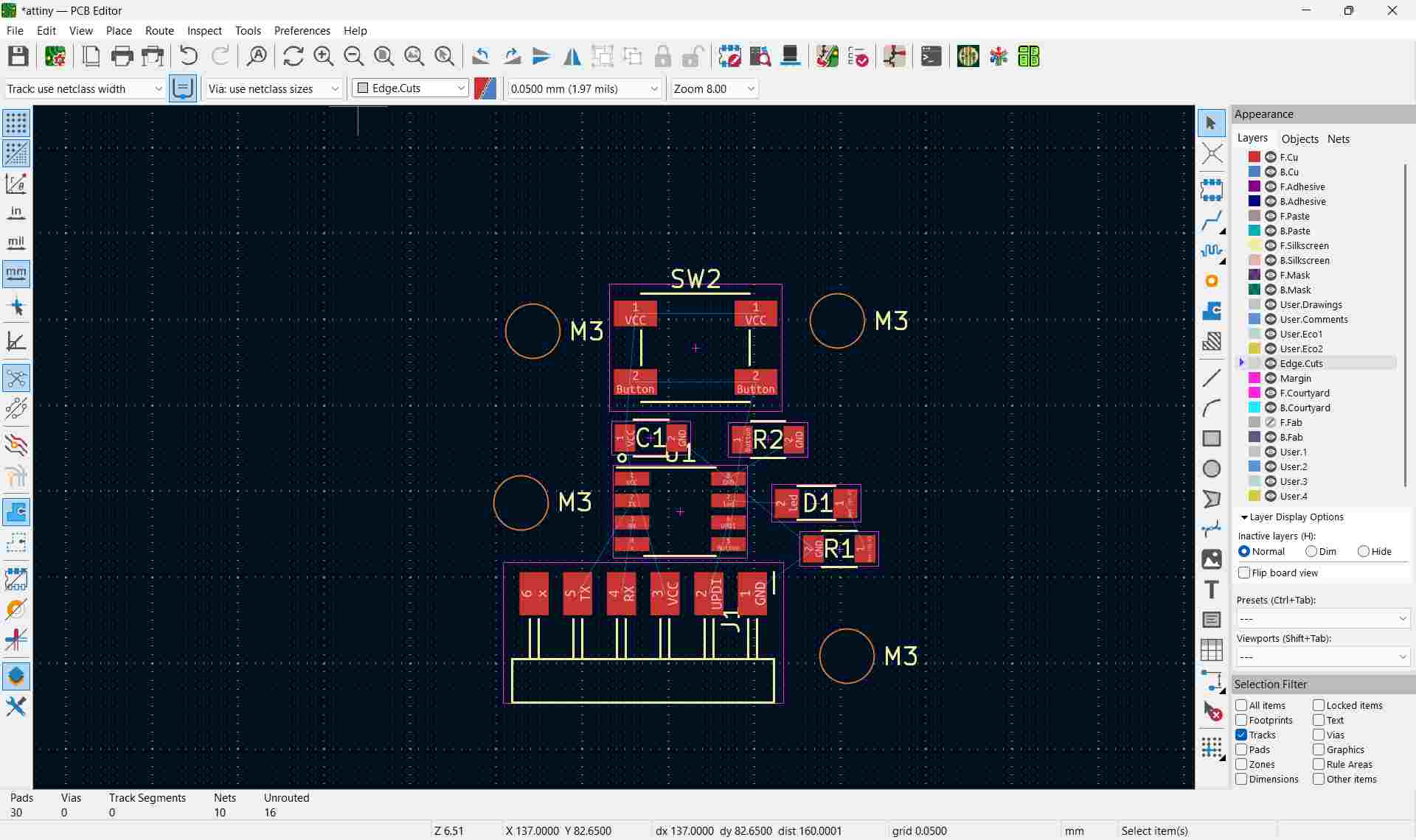 KiCad PCB Editor