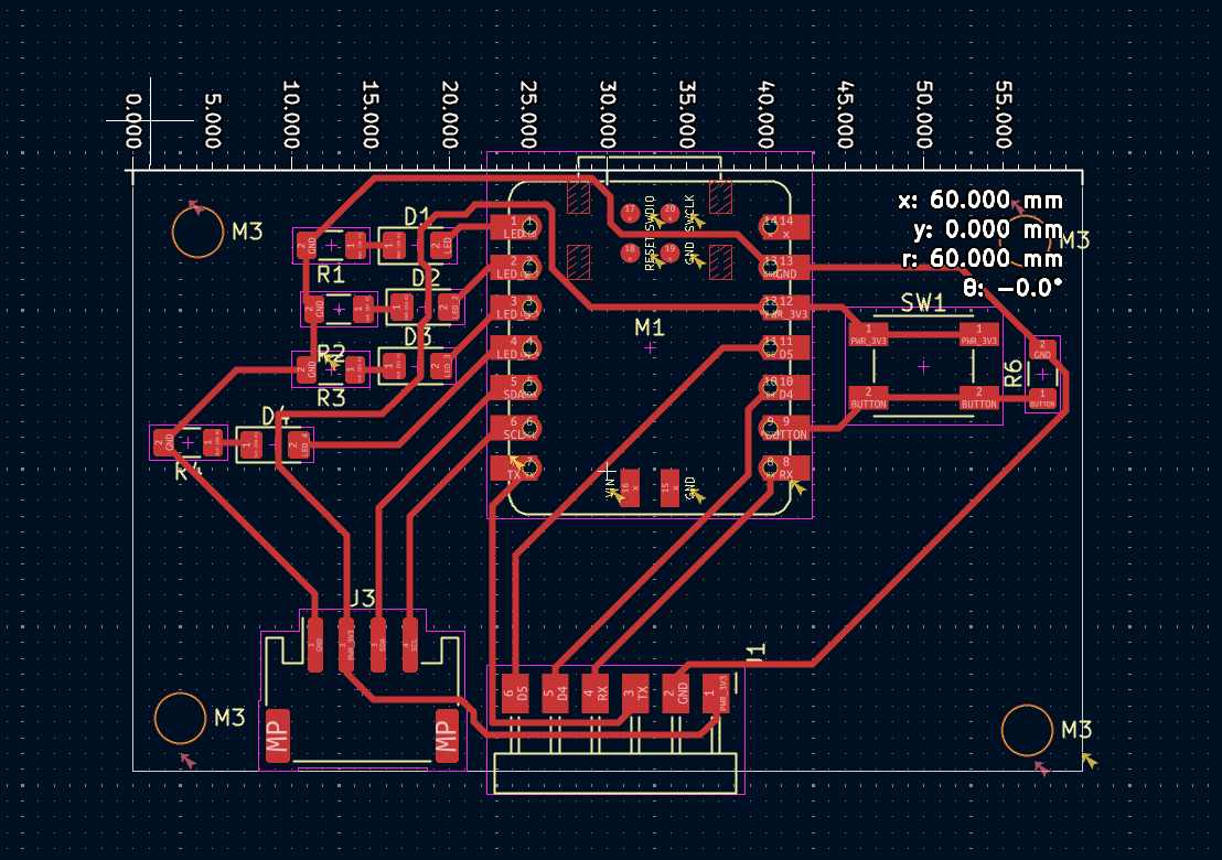 Measuring the board width in KiCad