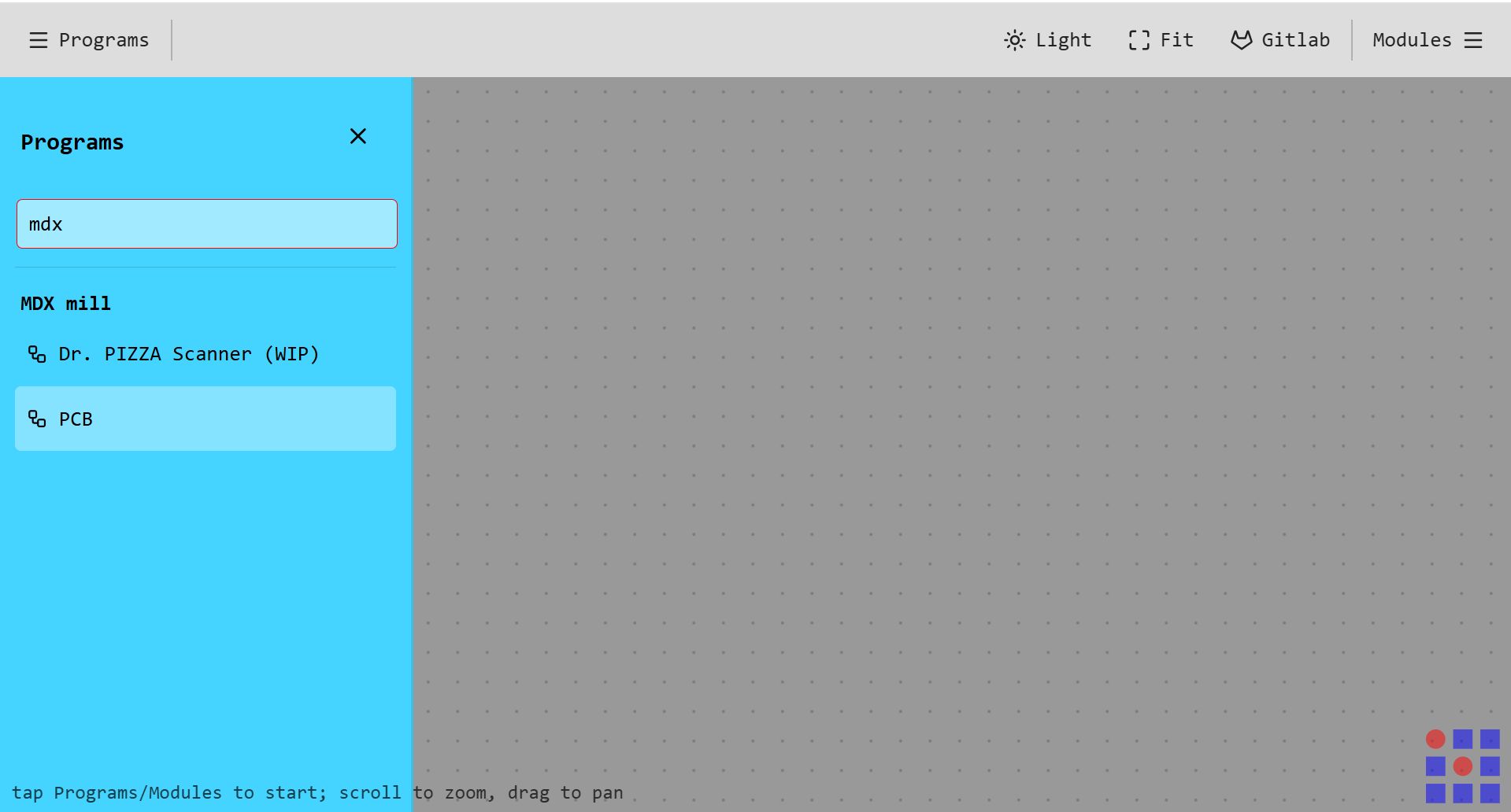 Selecting the PCB mill traces workflow in Fab Mods