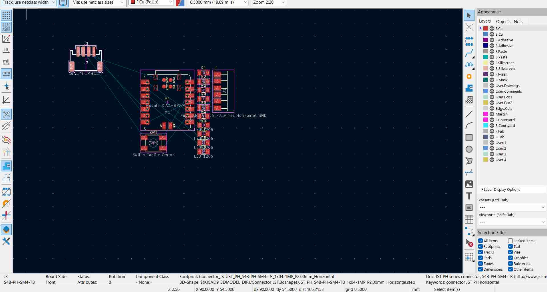 Right-clicking in the PCB Editor to access footprint options