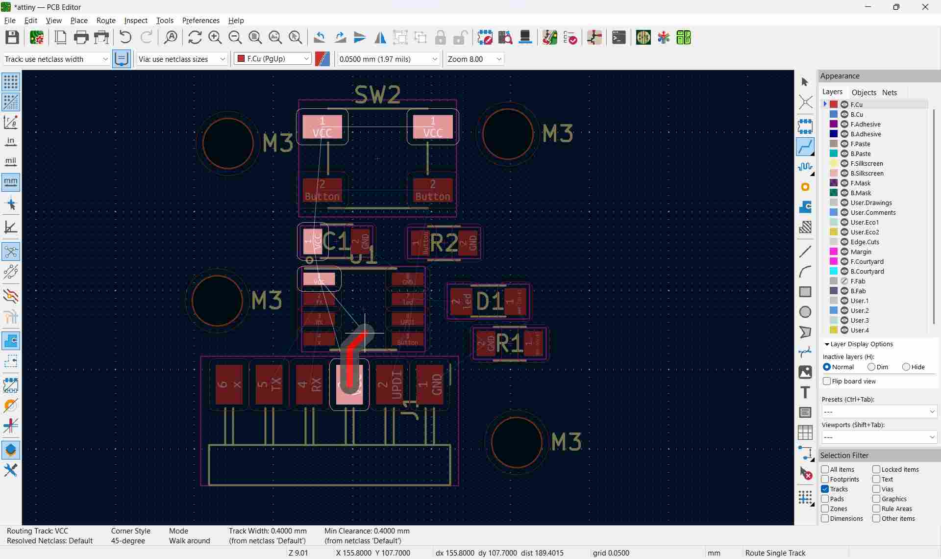 KiCad PCB Editor