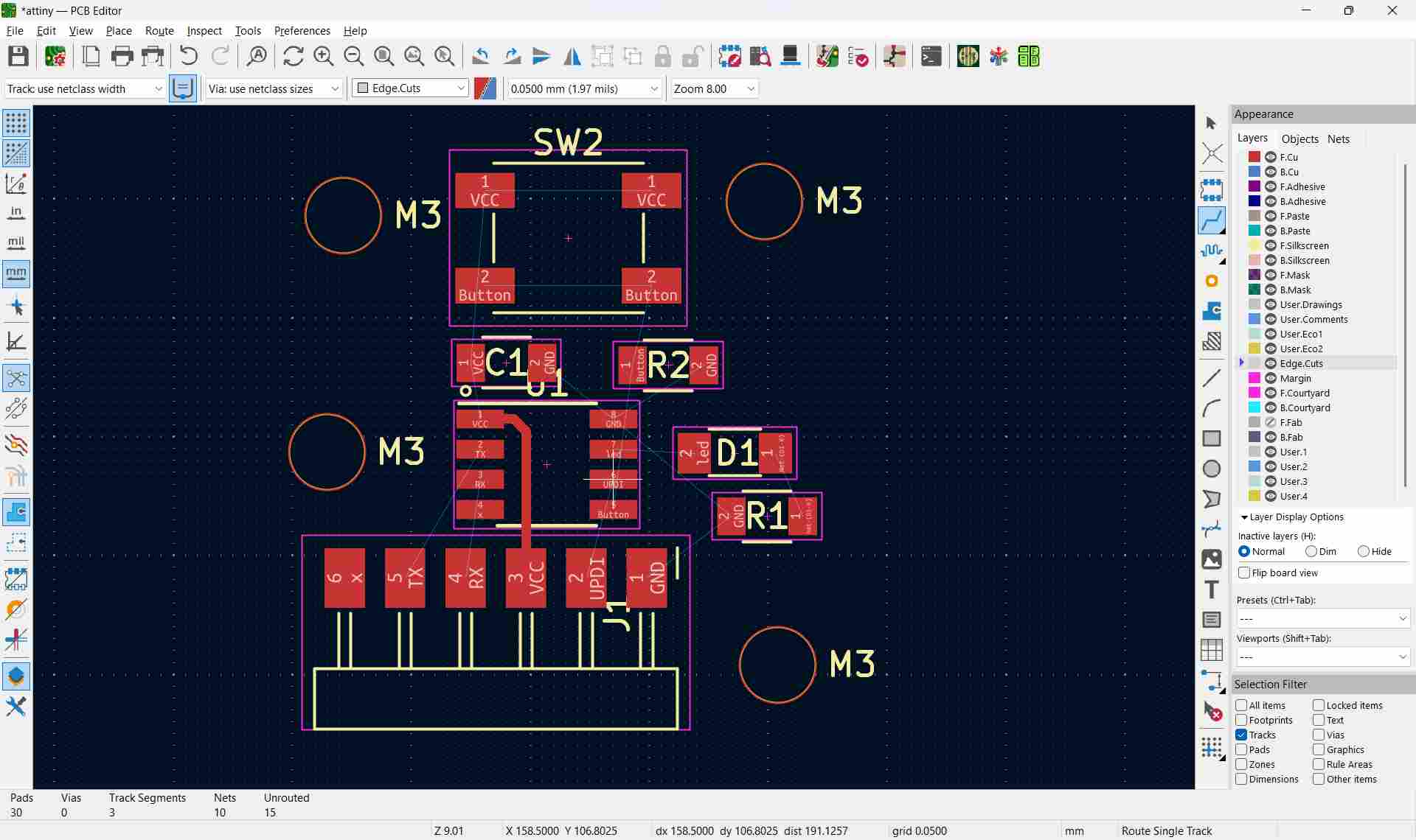 KiCad PCB Editor