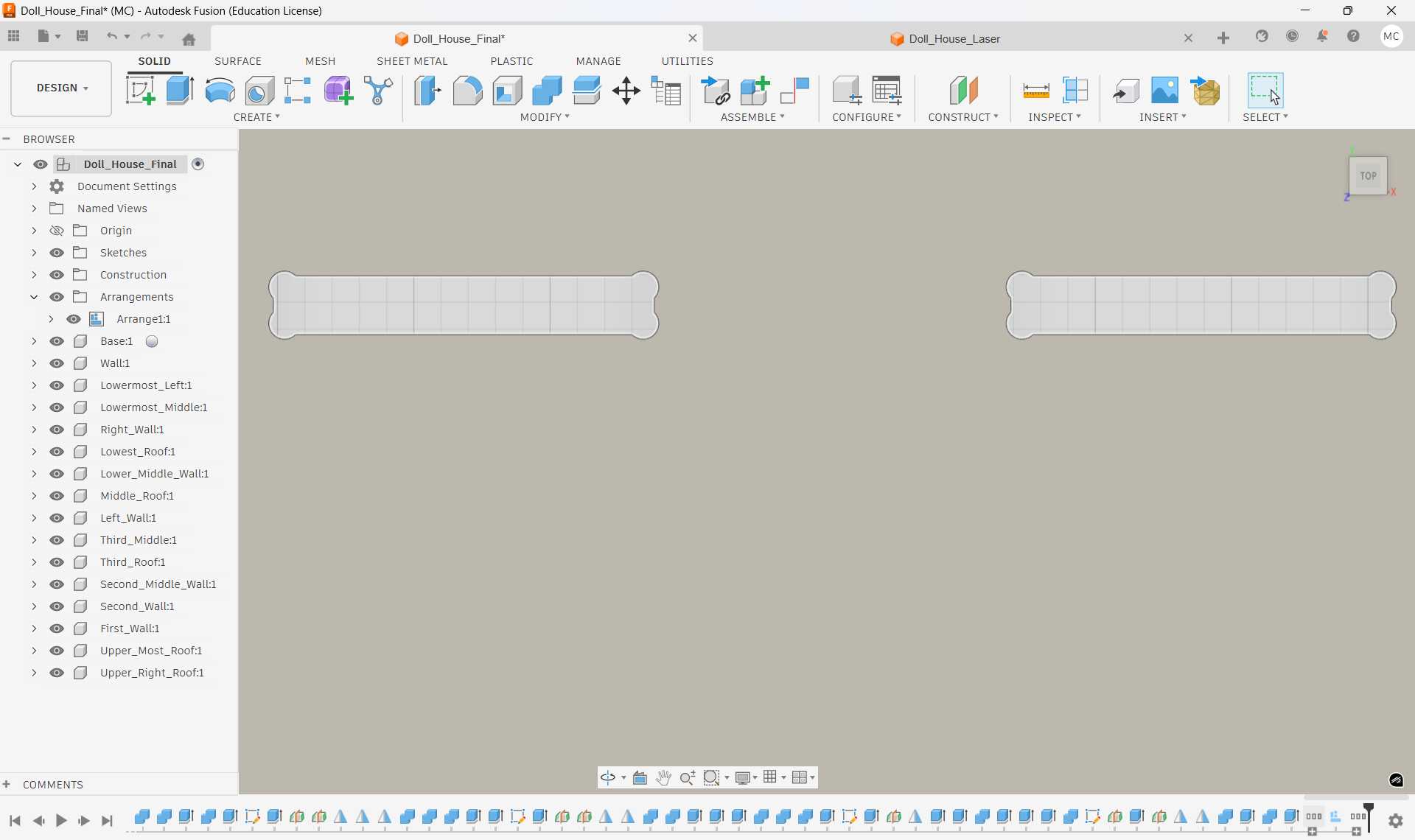 Result after Nifty Dogbone showing rounded dogbone cutouts on panel corners