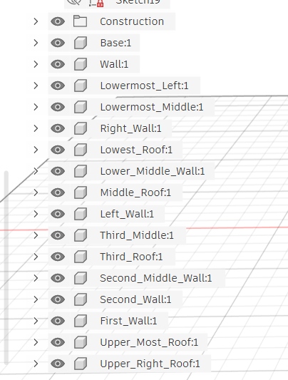 Component list in Fusion 360 browser