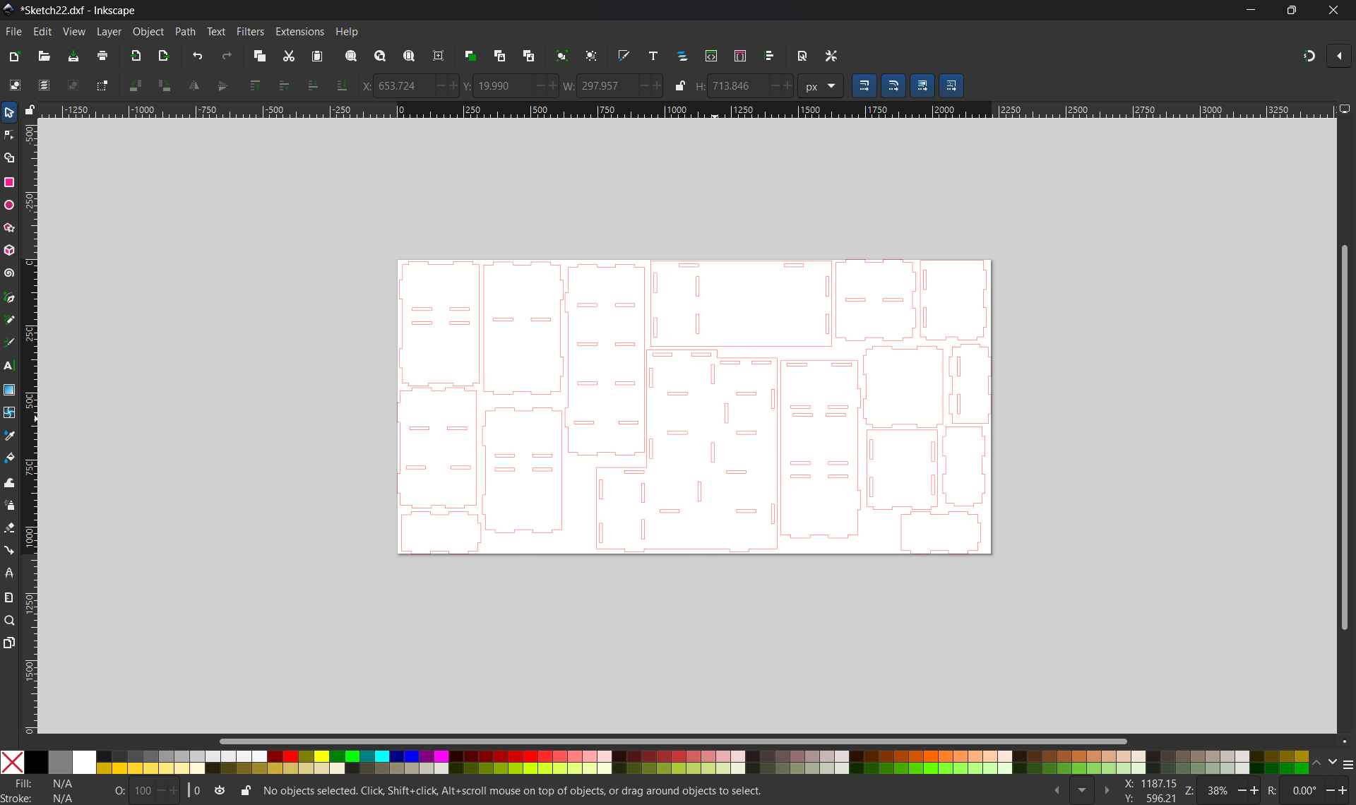 Dimension verification in Inkscape toolbar