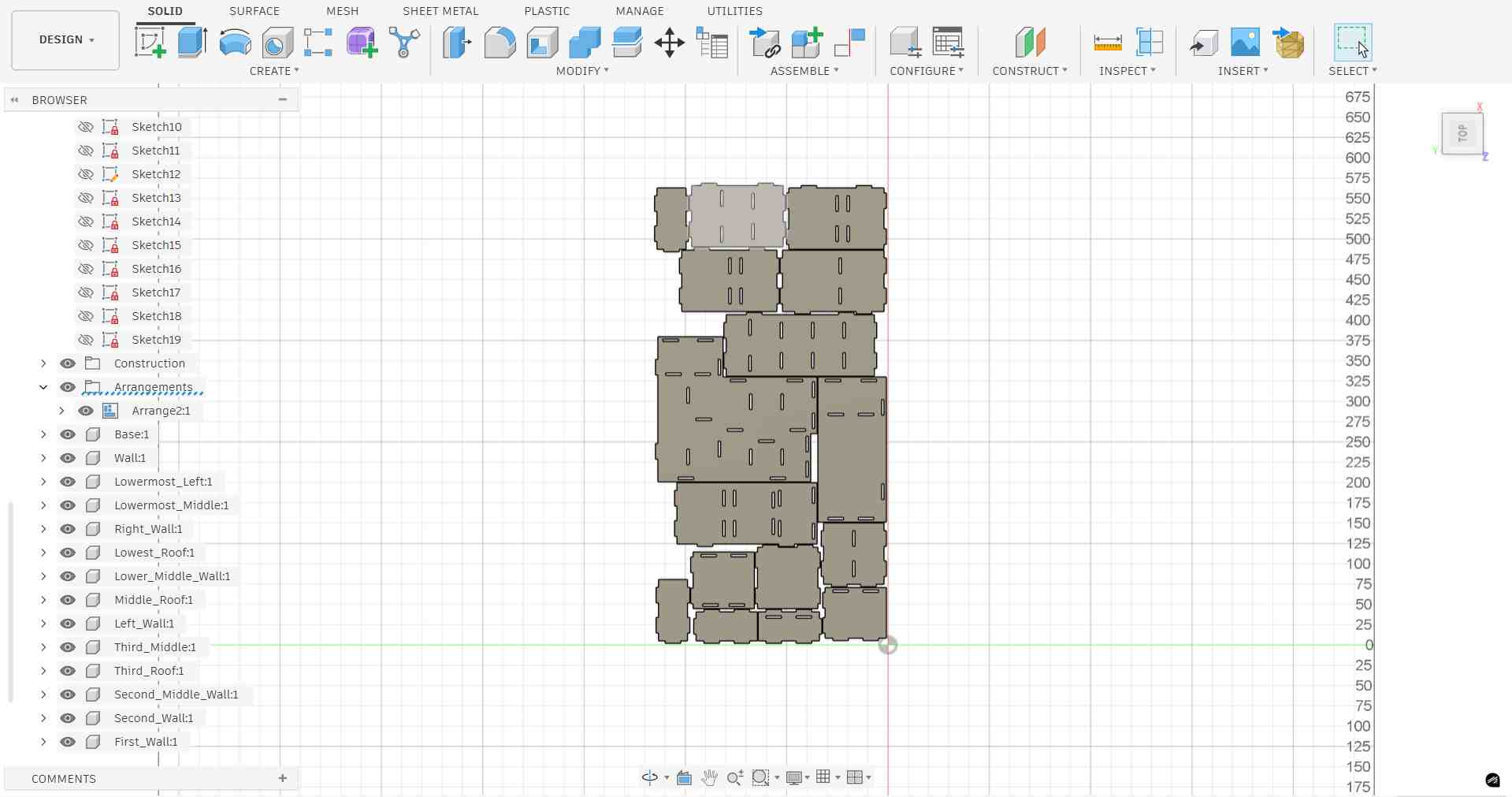 All doll house panels scaled and arranged on sheet